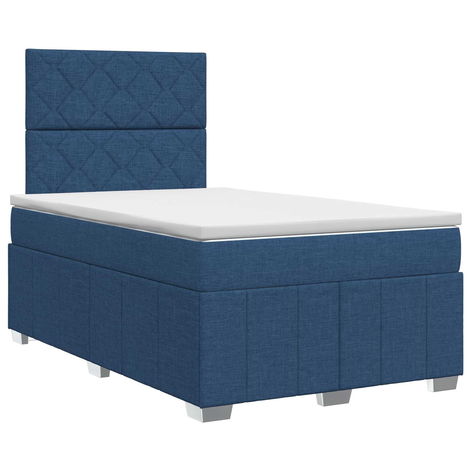 Κρεβάτι box spring με στρώμα Μπλε 120 x 200 cm Ύφασμα - Pakobazaar