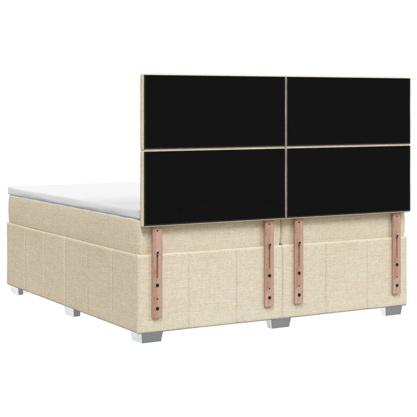 Κρεβάτι box spring με στρώμα Κρεμ 140 x 190 cm Ύφασμα