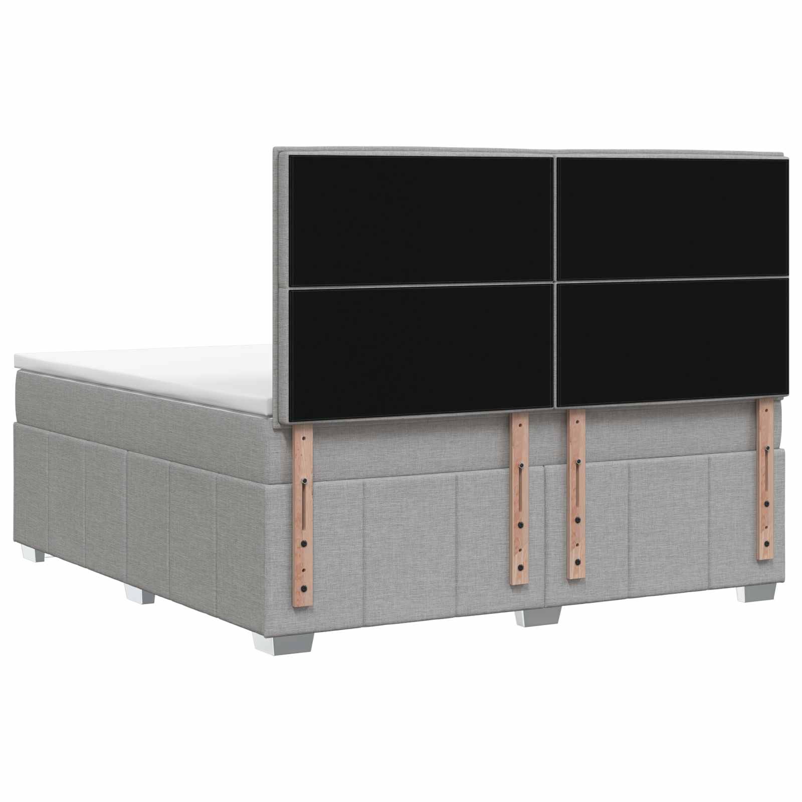 Κρεβάτι box spring με στρώμα Ανοιχτό γκρι 140 x 190 cm Ύφασμα - Pakobazaar