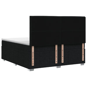 Κρεβάτι box spring με στρώμα Μαύρο 140 x 190 cm Ύφασμα