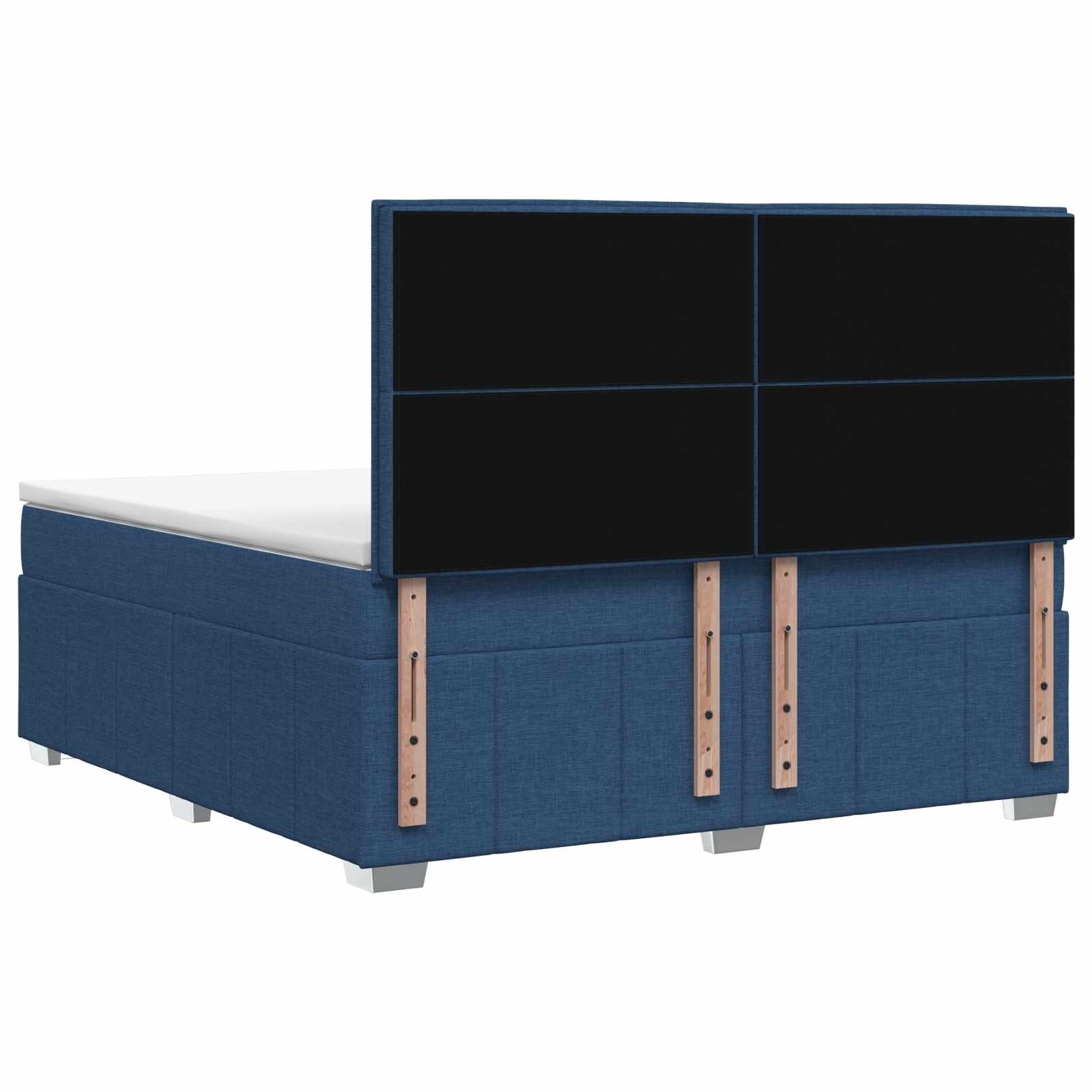 Κρεβάτι box spring με στρώμα Μπλε 140 x 190 cm Ύφασμα - Pakobazaar