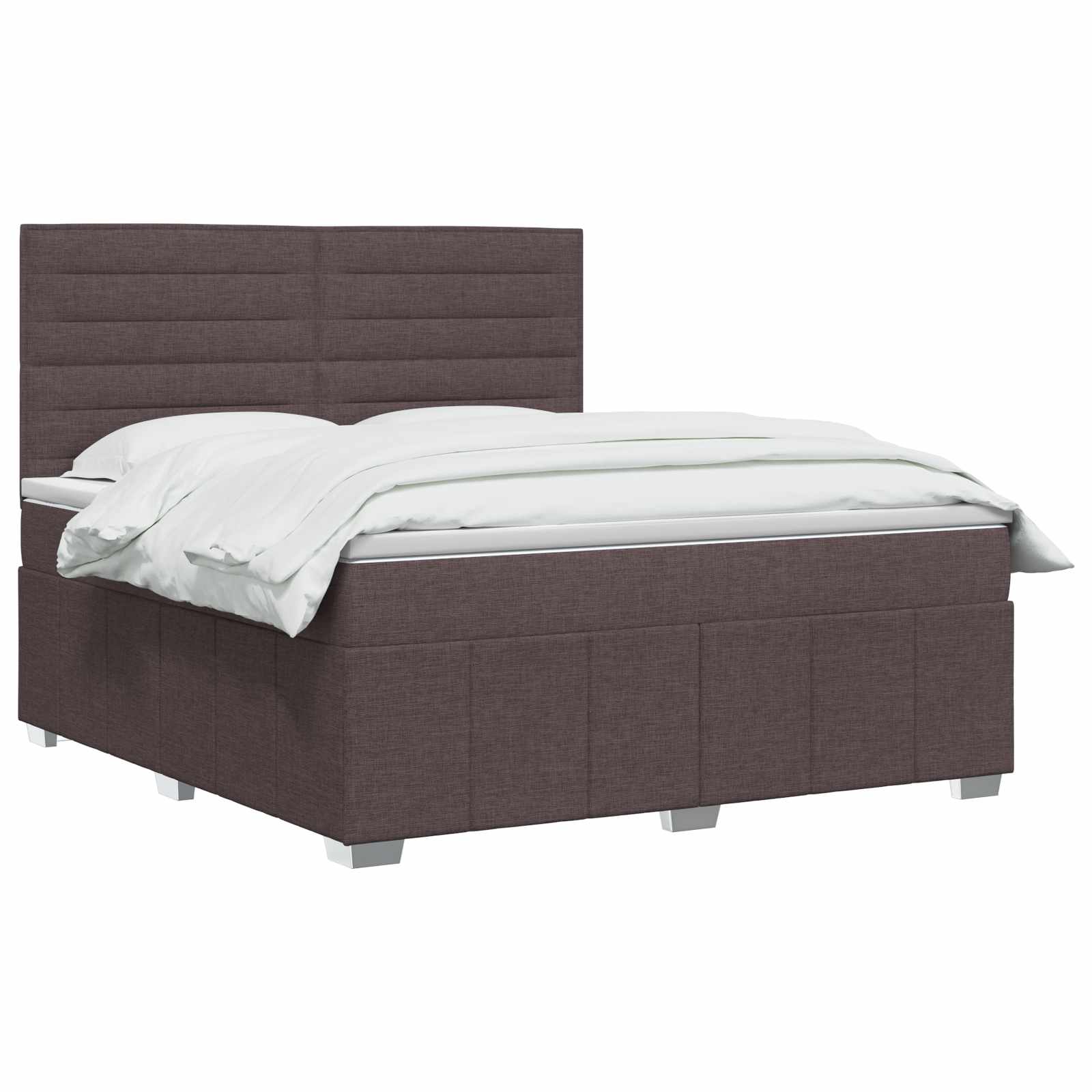 Κρεβάτι box spring με στρώμα Σκούρο Καφέ 140 x 200 cm Ύφασμα - Pakobazaar