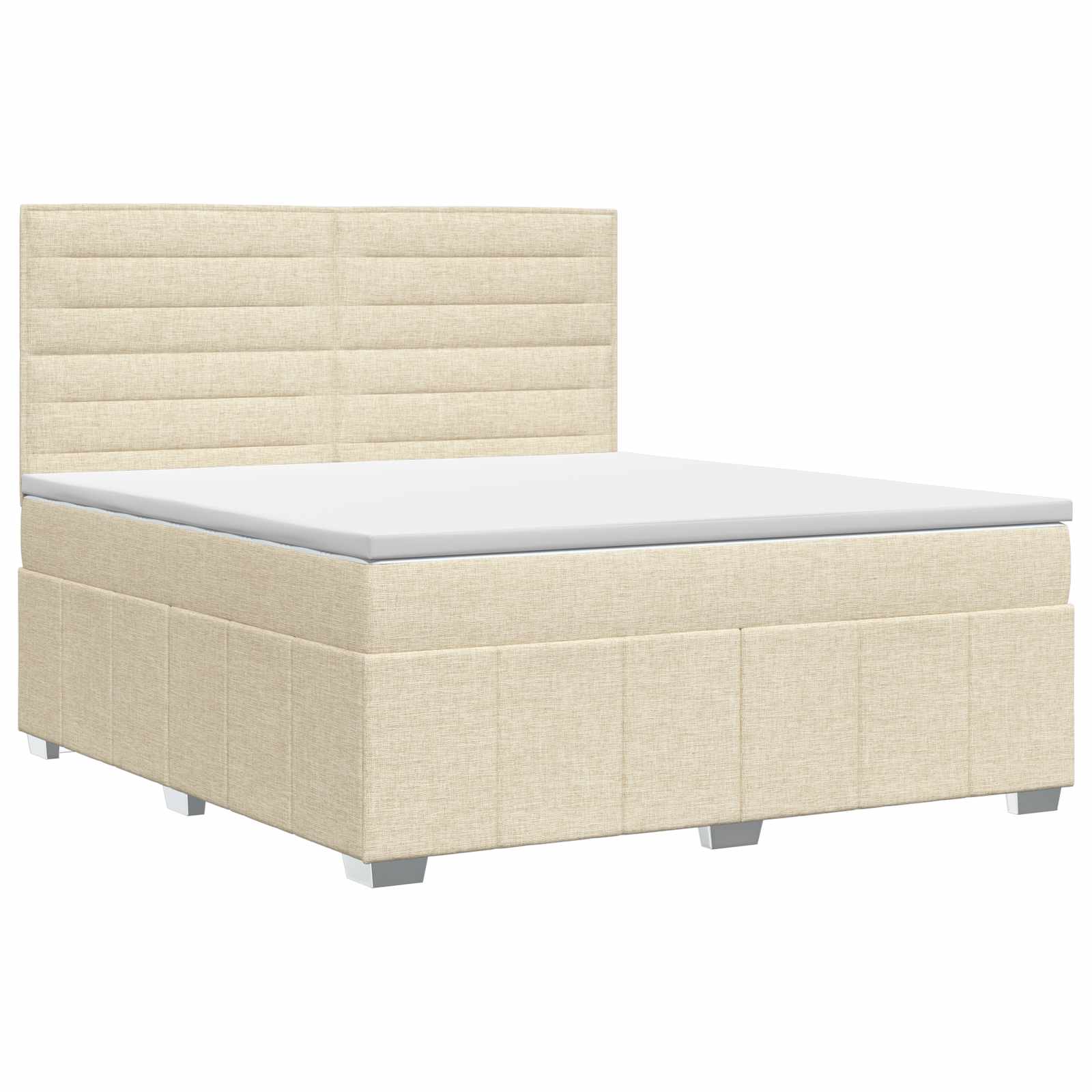 Κρεβάτι box spring με στρώμα Κρεμ 140 x 200 cm Ύφασμα