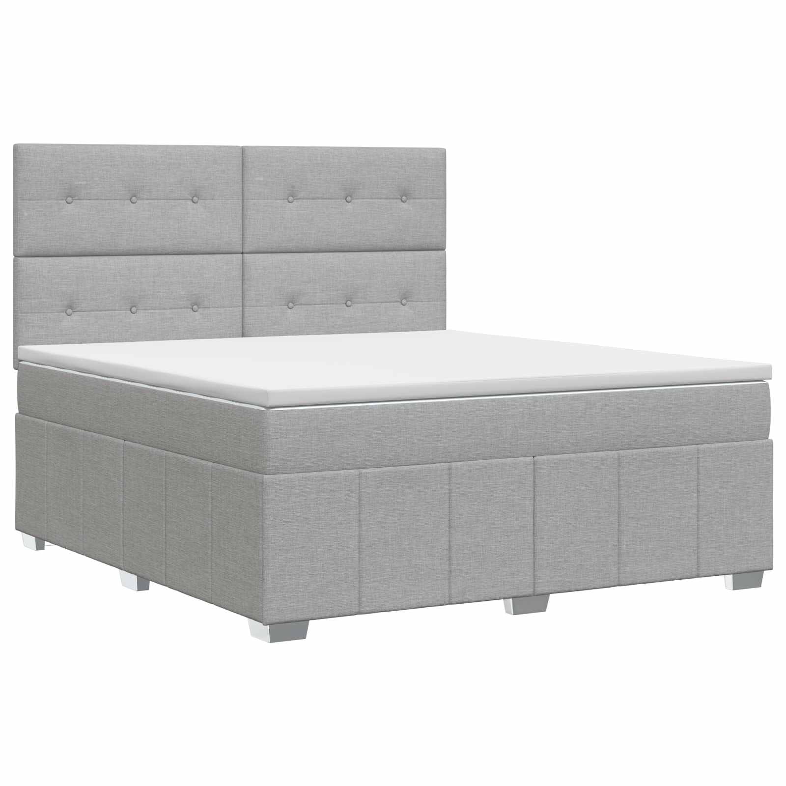 Κρεβάτι box spring με στρώμα Ανοιχτό γκρι 140 x 200 cm Ύφασμα - Pakobazaar