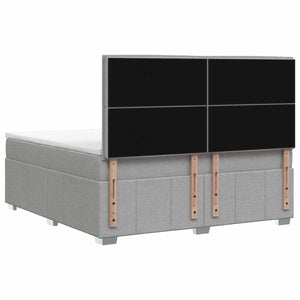 Κρεβάτι box spring με στρώμα Ανοιχτό γκρι 140 x 200 cm Ύφασμα - Pakobazaar