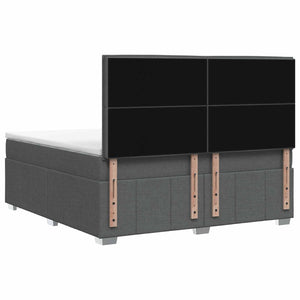 Κρεβάτι box spring με στρώμα Σκούρο Γκρι 140 x 200 cm Ύφασμα - Pakobazaar