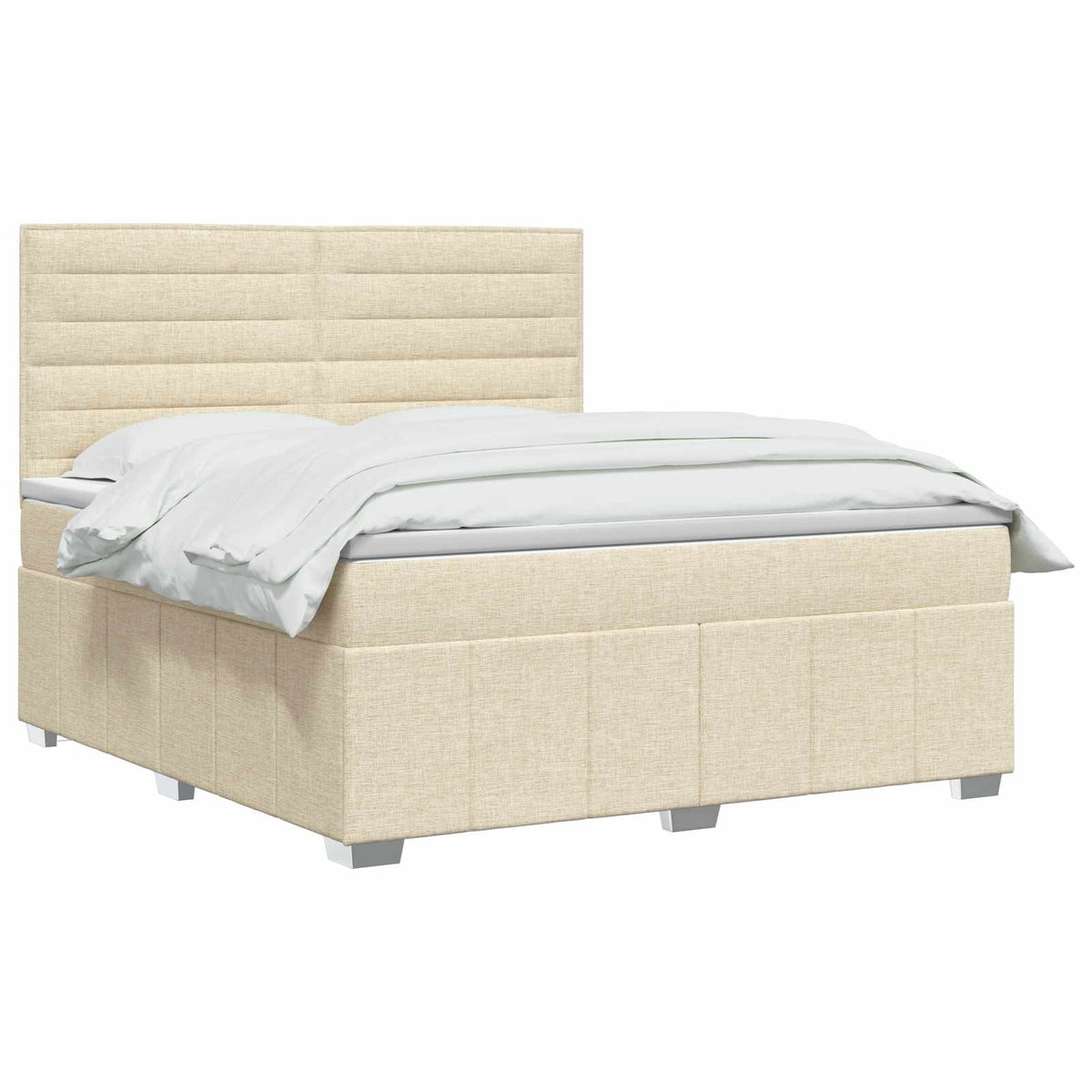 Κρεβάτι box spring με στρώμα Κρεμ 160 x 200 cm Ύφασμα