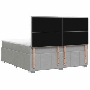 Κρεβάτι box spring με στρώμα Ανοιχτό γκρι 160 x 200 cm Ύφασμα - Pakobazaar