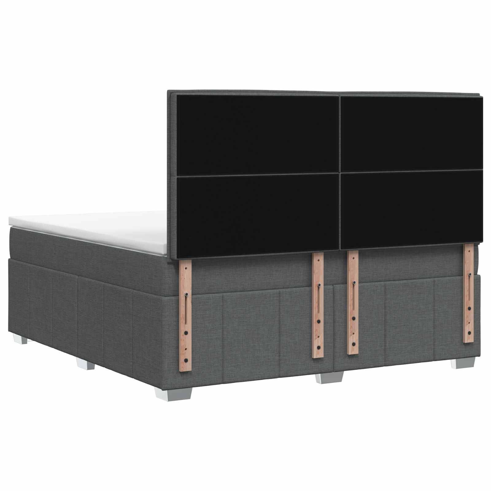 Κρεβάτι box spring με στρώμα Σκούρο Γκρι 160 x 200 cm Ύφασμα - Pakobazaar