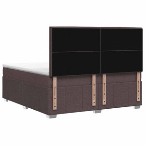 Κρεβάτι box spring με στρώμα Σκούρο Καφέ 160 x 200 cm Ύφασμα - Pakobazaar