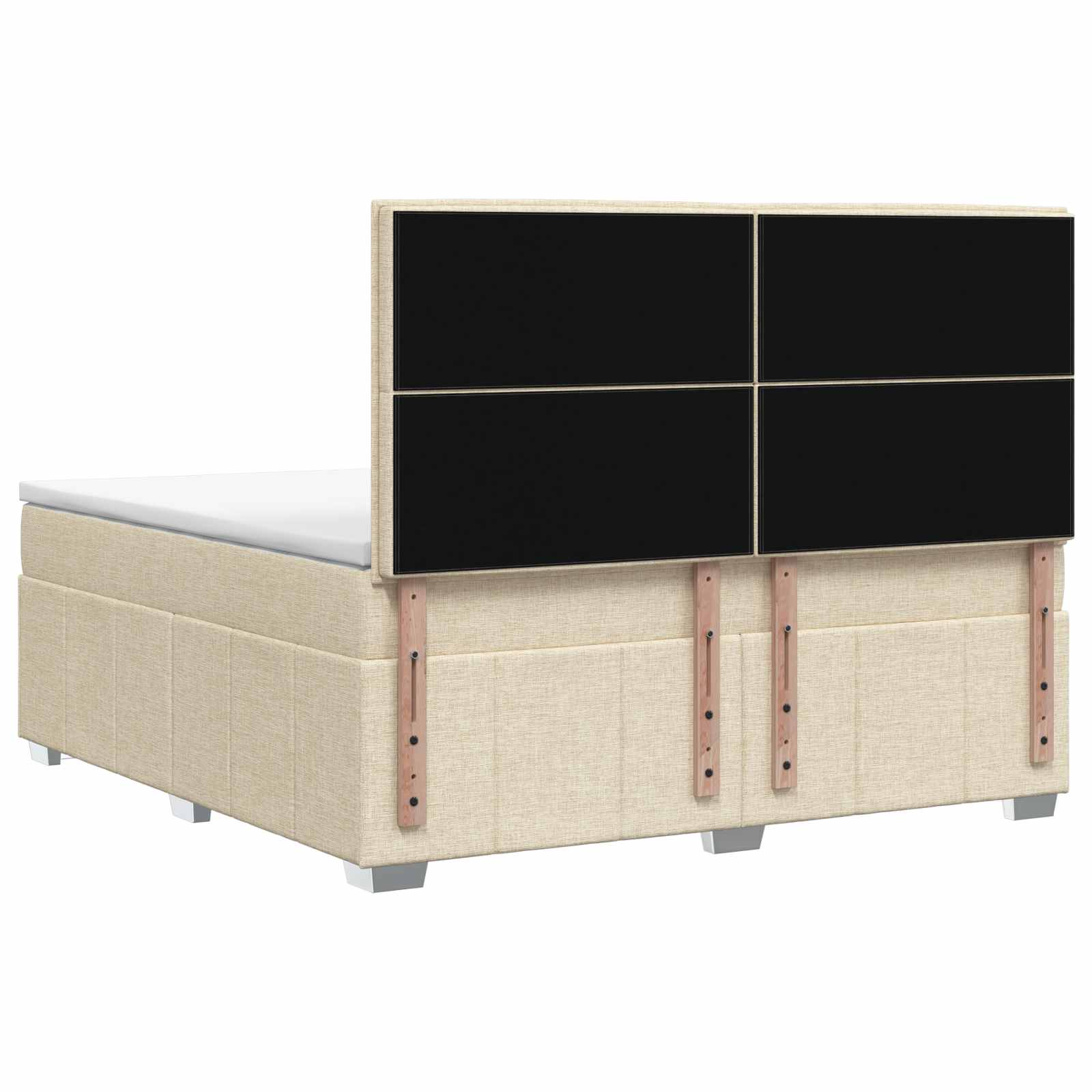 Κρεβάτι box spring με στρώμα Κρεμ 160 x 200 cm Ύφασμα - Pakobazaar