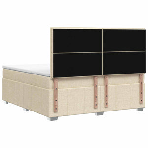 Κρεβάτι box spring με στρώμα Κρεμ 160 x 200 cm Ύφασμα - Pakobazaar