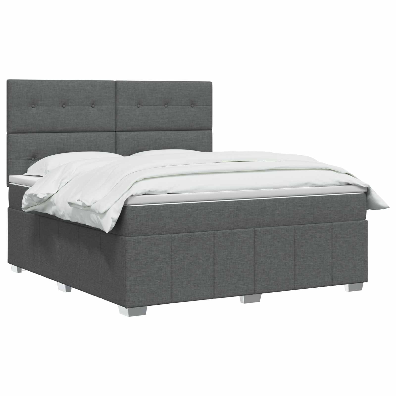 Κρεβάτι box spring με στρώμα Σκούρο Γκρι 180 x 200 cm Ύφασμα