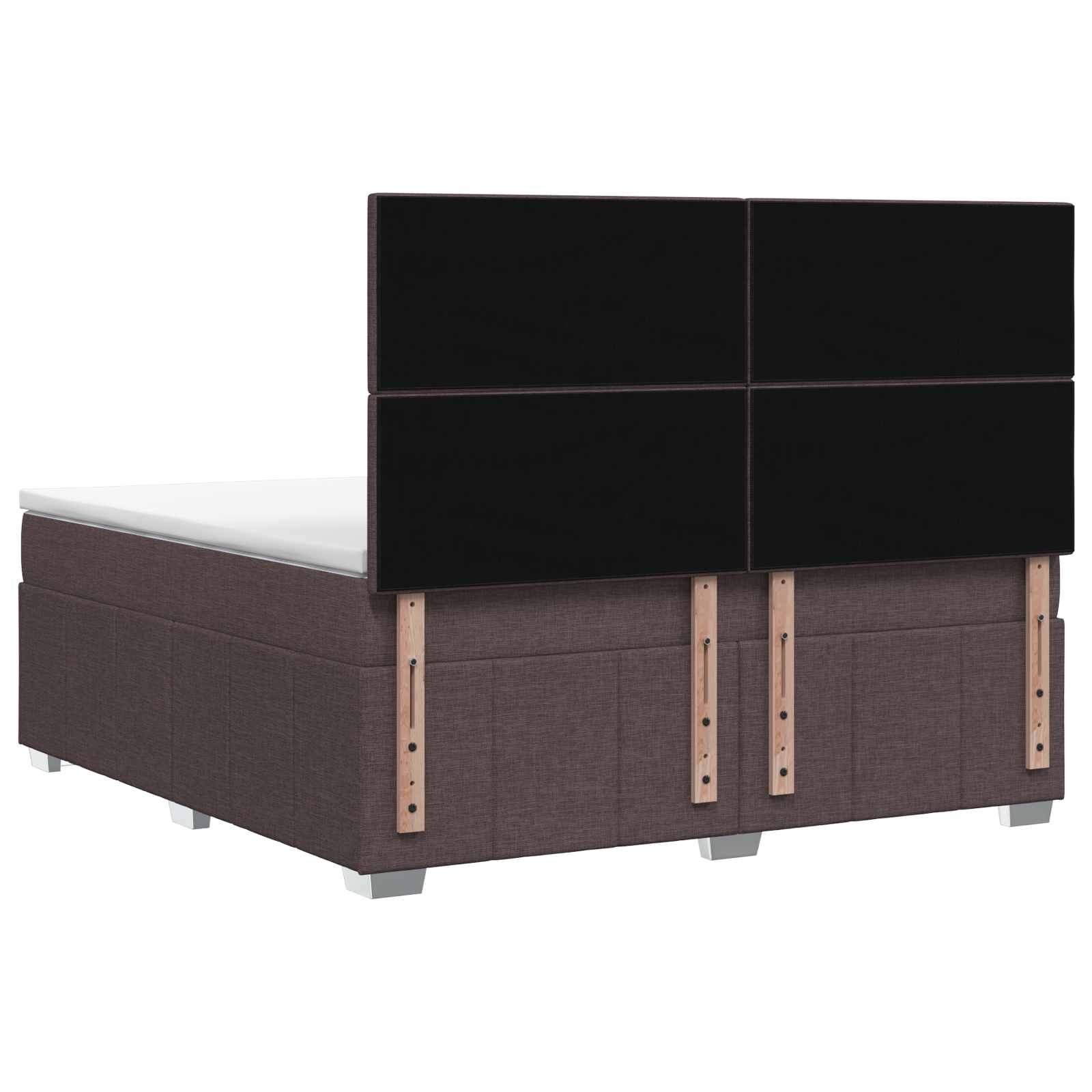 Κρεβάτι box spring με στρώμα Σκούρο Καφέ 180 x 200 cm Ύφασμα - Pakobazaar