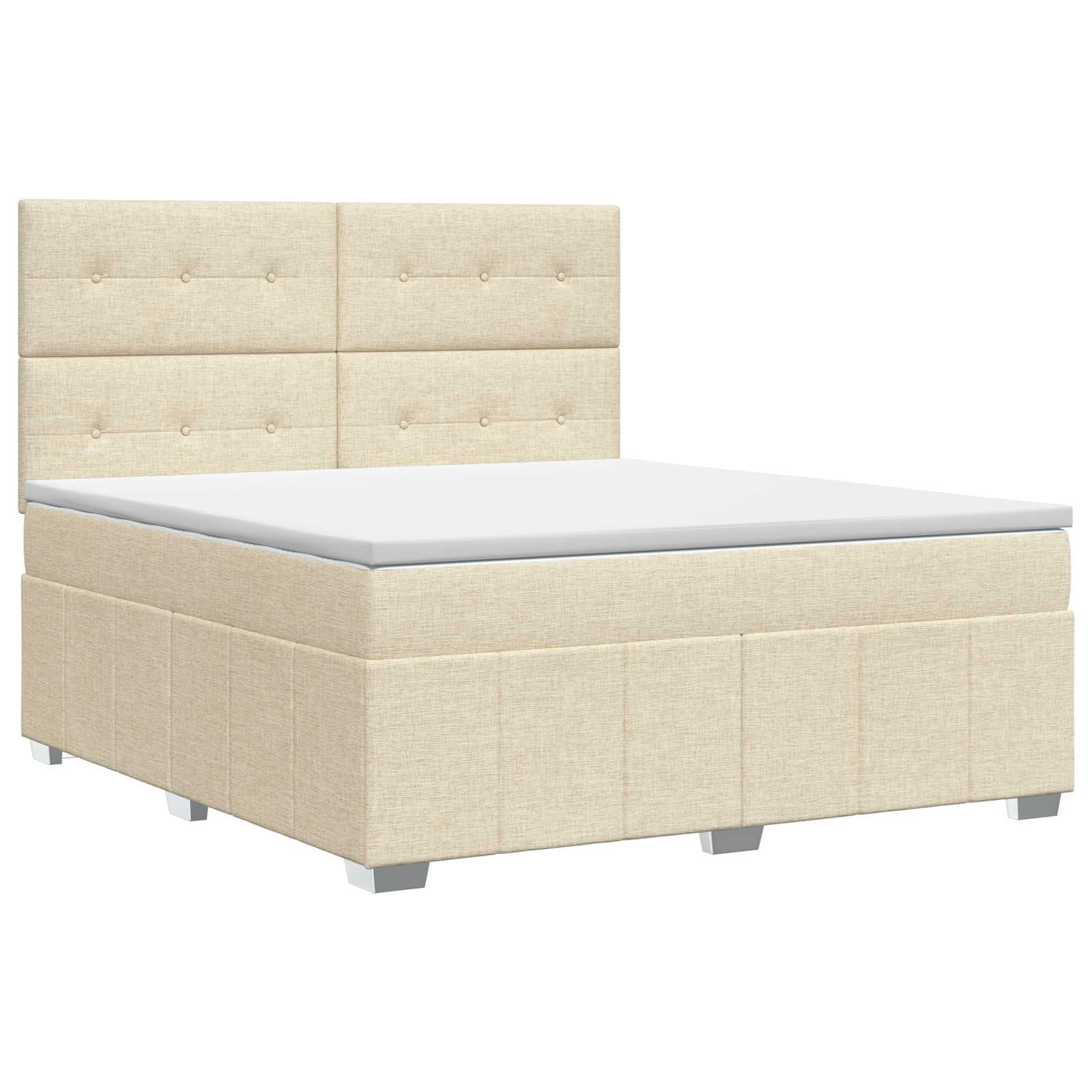 Κρεβάτι box spring με στρώμα Κρεμ 180 x 200 cm Ύφασμα - Pakobazaar