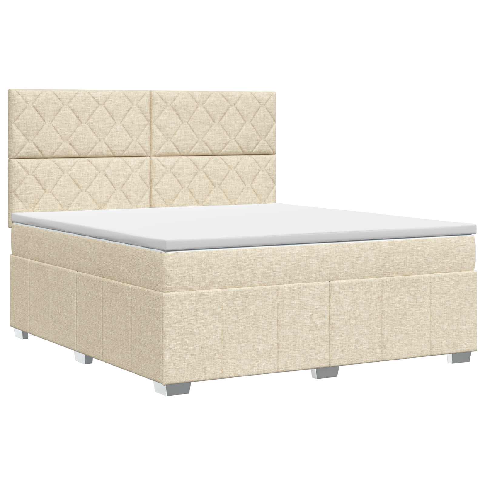 Κρεβάτι box spring με στρώμα Κρεμ 180 x 200 cm Ύφασμα - Pakobazaar