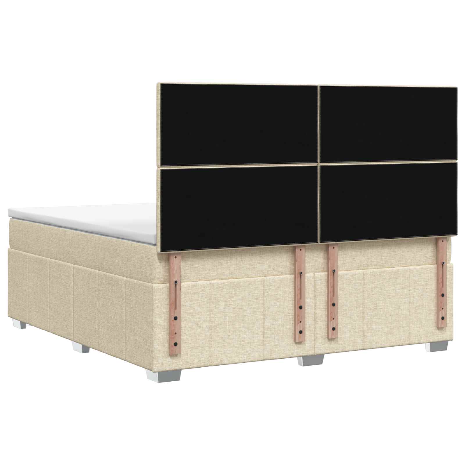 Κρεβάτι box spring με στρώμα Κρεμ 180 x 200 cm Ύφασμα - Pakobazaar