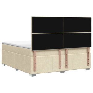 Κρεβάτι box spring με στρώμα Κρεμ 180 x 200 cm Ύφασμα - Pakobazaar