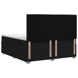 Κρεβάτι box spring με στρώμα Μαύρο 200 x 200 cm Ύφασμα