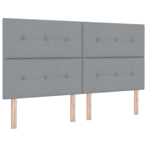 Κρεβάτι box spring με στρώμα Ανοιχτό γκρι 200 x 200 cm Ύφασμα - Pakobazaar