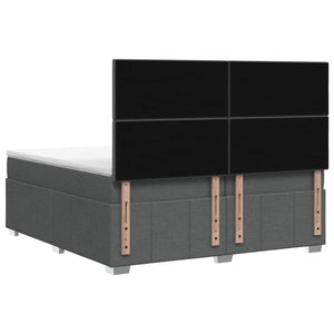 Κρεβάτι box spring με στρώμα Σκούρο Γκρι 200 x 200 cm Ύφασμα - Pakobazaar