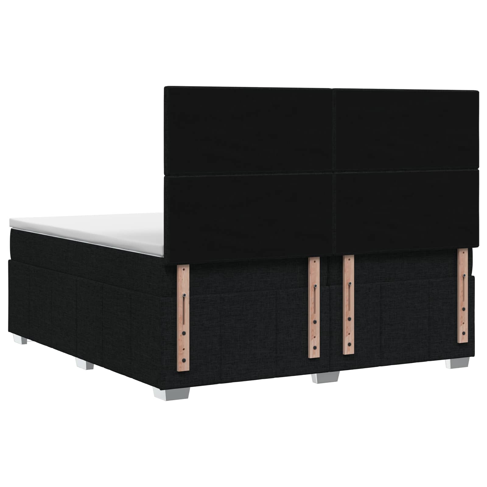 Κρεβάτι box spring με στρώμα Μαύρο 200 x 200 cm Ύφασμα - Pakobazaar
