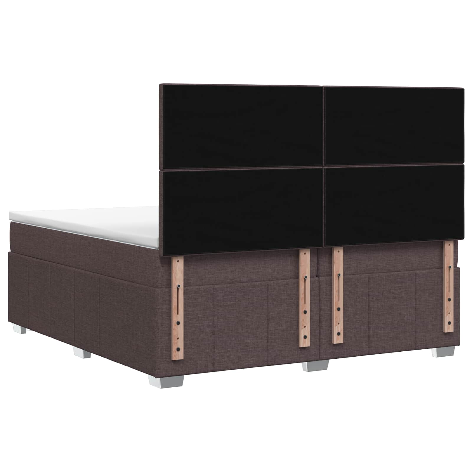 Κρεβάτι box spring με στρώμα Σκούρο Καφέ 200 x 200 cm Ύφασμα