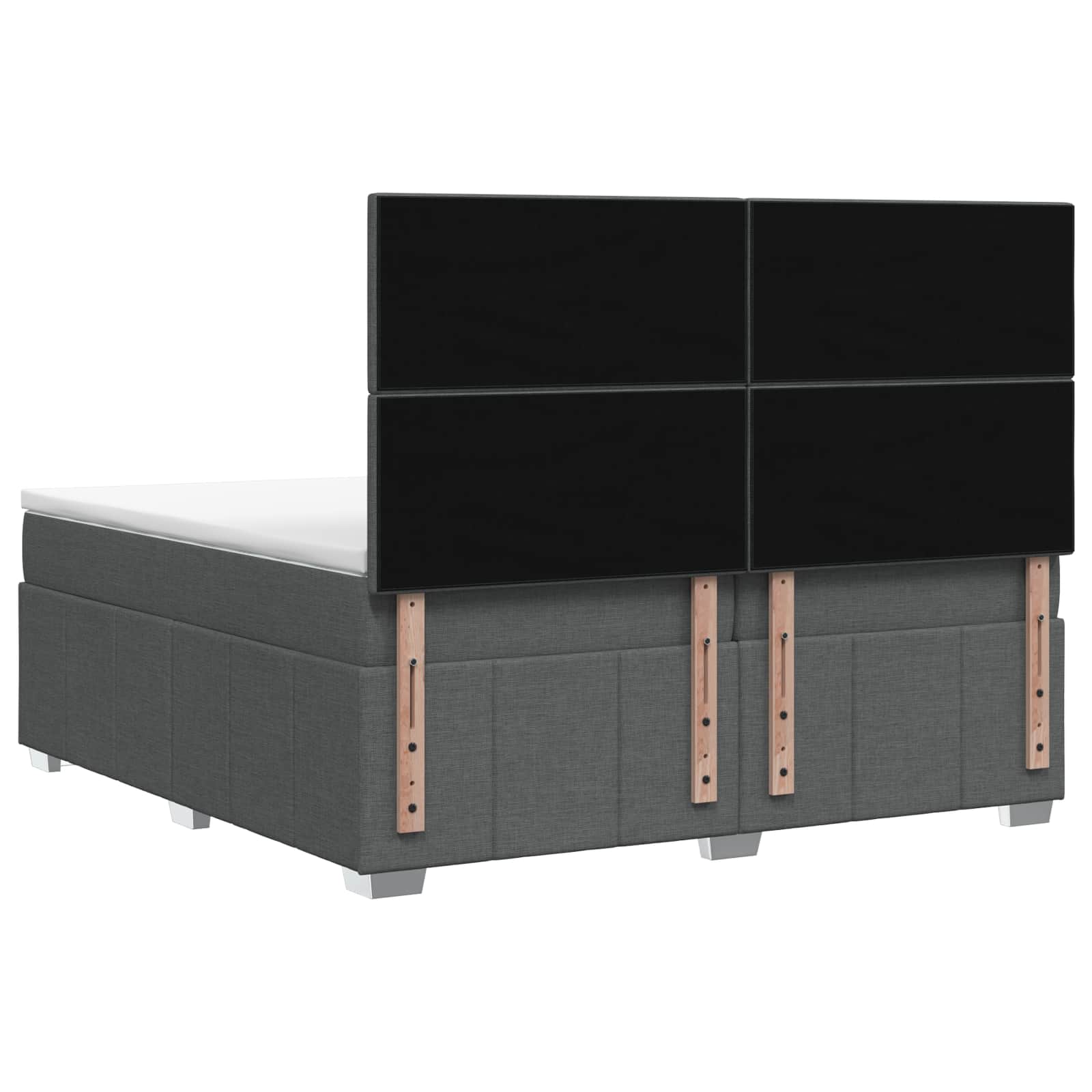 Κρεβάτι box spring με στρώμα Σκούρο Γκρι 200 x 200 cm Ύφασμα - Pakobazaar