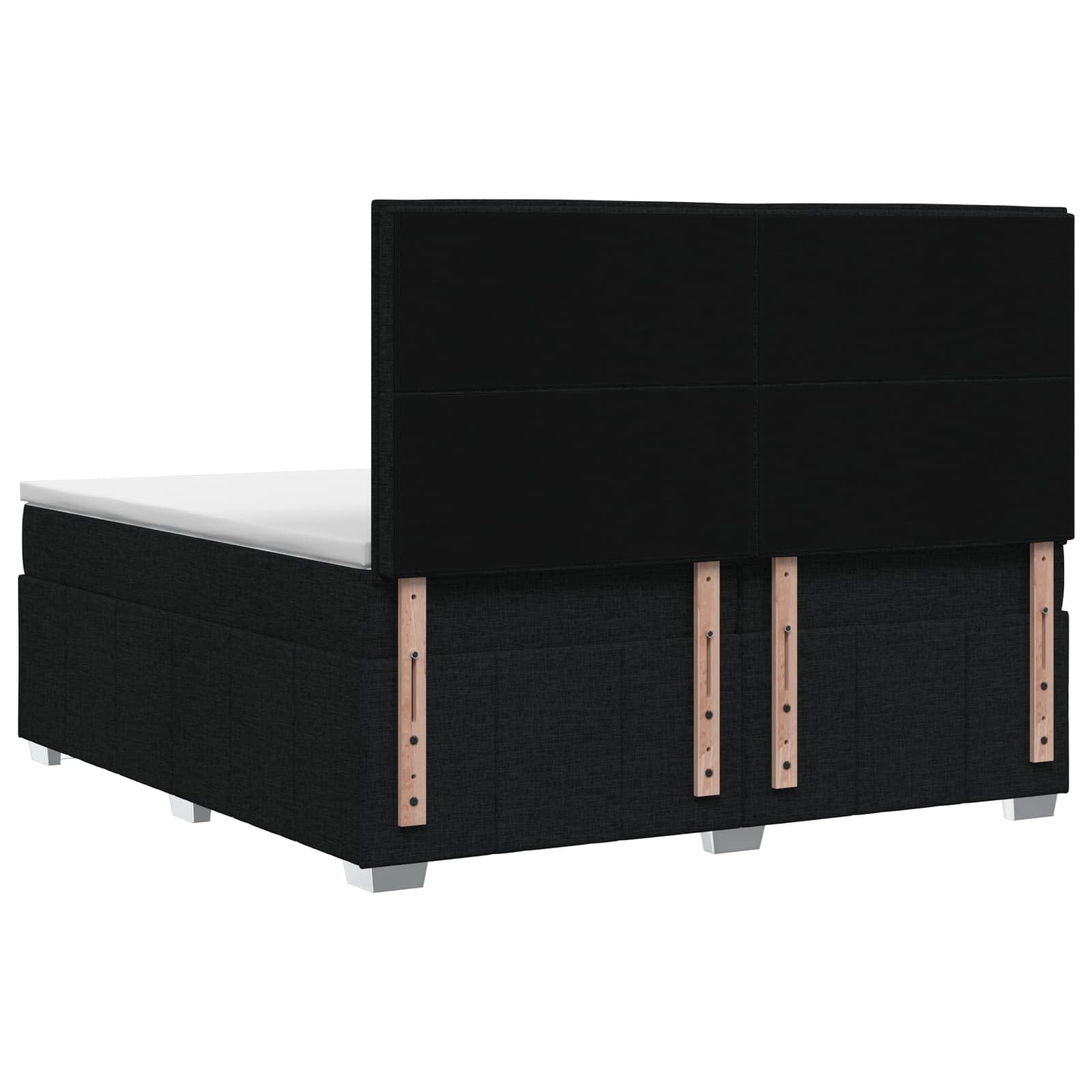 Κρεβάτι box spring με στρώμα Μαύρο 200 x 200 cm Ύφασμα