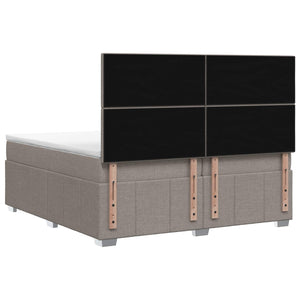 Κρεβάτι box spring με στρώμα Taupe 200 x 200 cm Ύφασμα - Pakobazaar