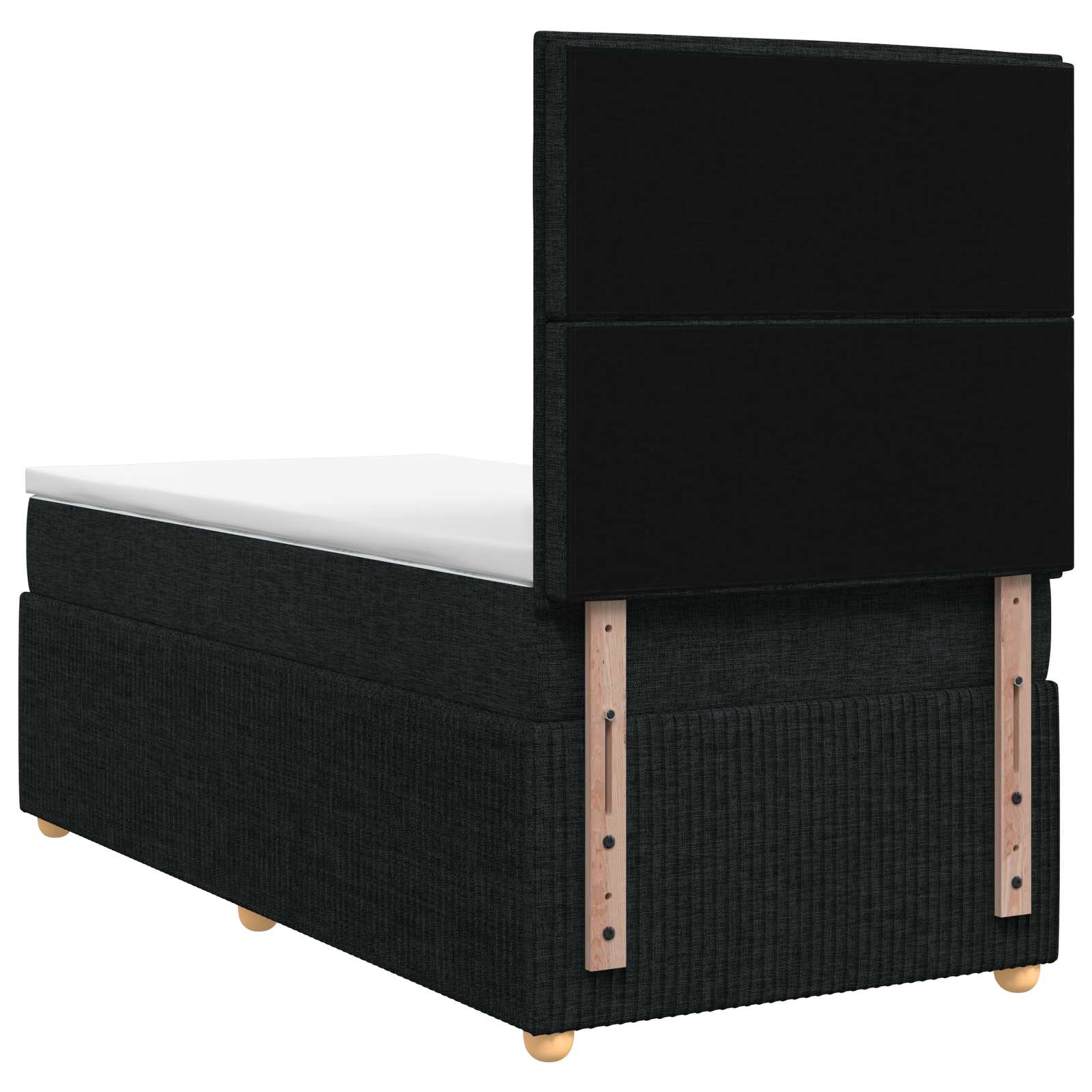 Κρεβάτι box spring με στρώμα Μαύρο 80 x 200 cm Ύφασμα - Pakobazaar