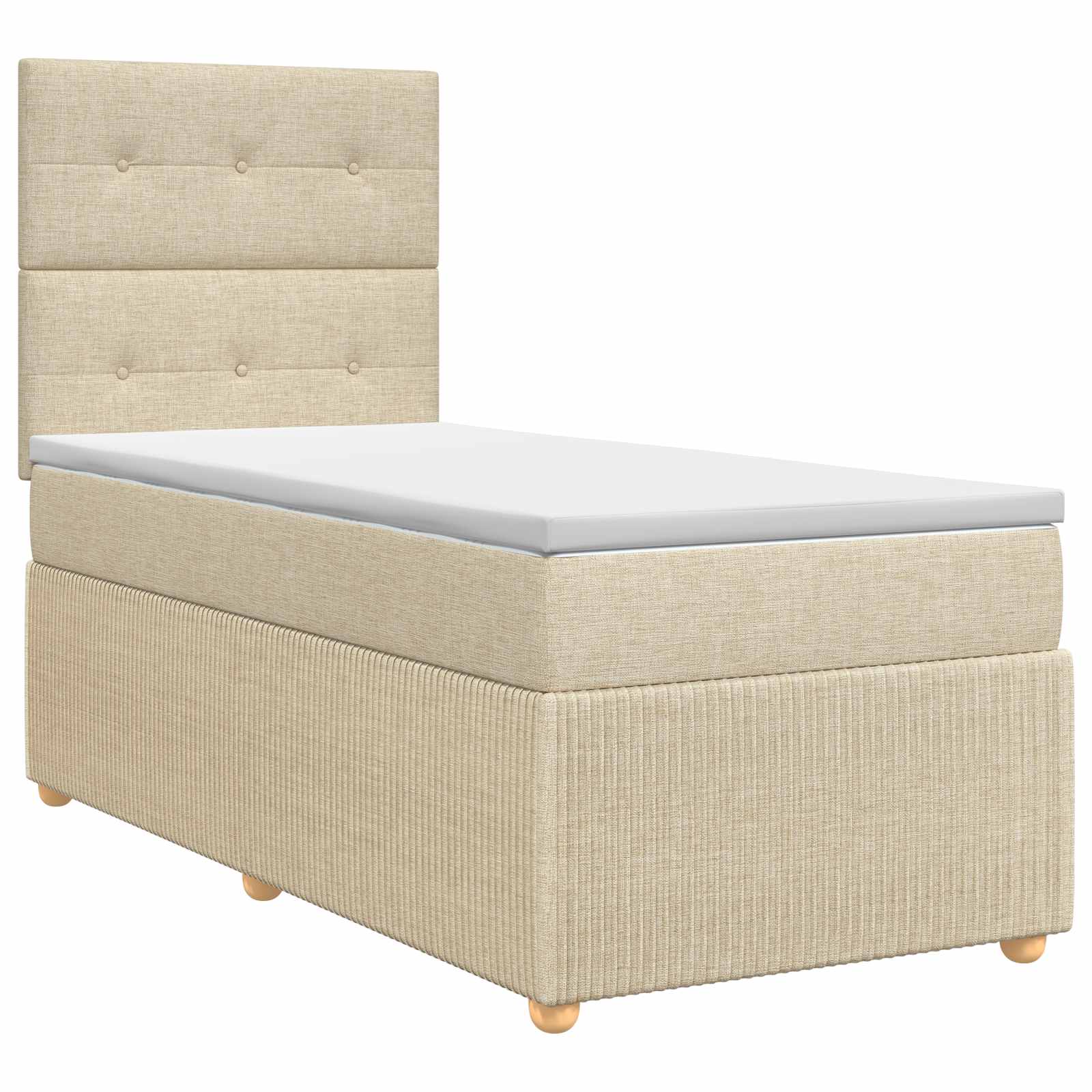 Κρεβάτι box spring με στρώμα Κρεμ 80 x 200 cm Ύφασμα