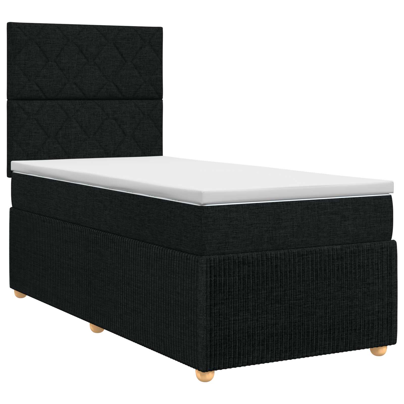 Κρεβάτι box spring με στρώμα Μαύρο 80 x 200 cm Ύφασμα - Pakobazaar