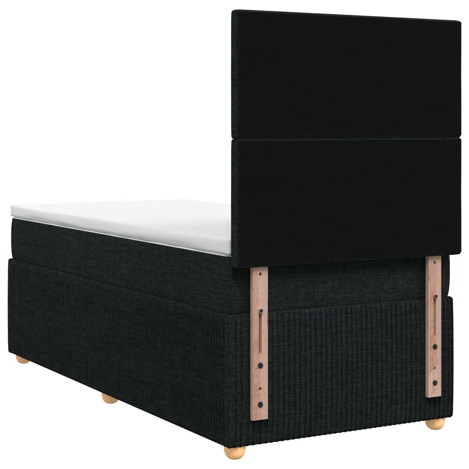 Κρεβάτι box spring με στρώμα Μαύρο 80 x 200 cm Ύφασμα - Pakobazaar