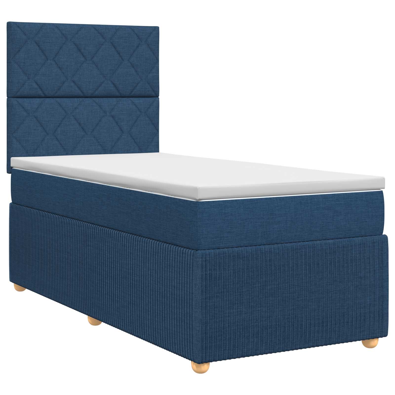 Κρεβάτι box spring με στρώμα Μπλε 80 x 200 cm Ύφασμα - Pakobazaar