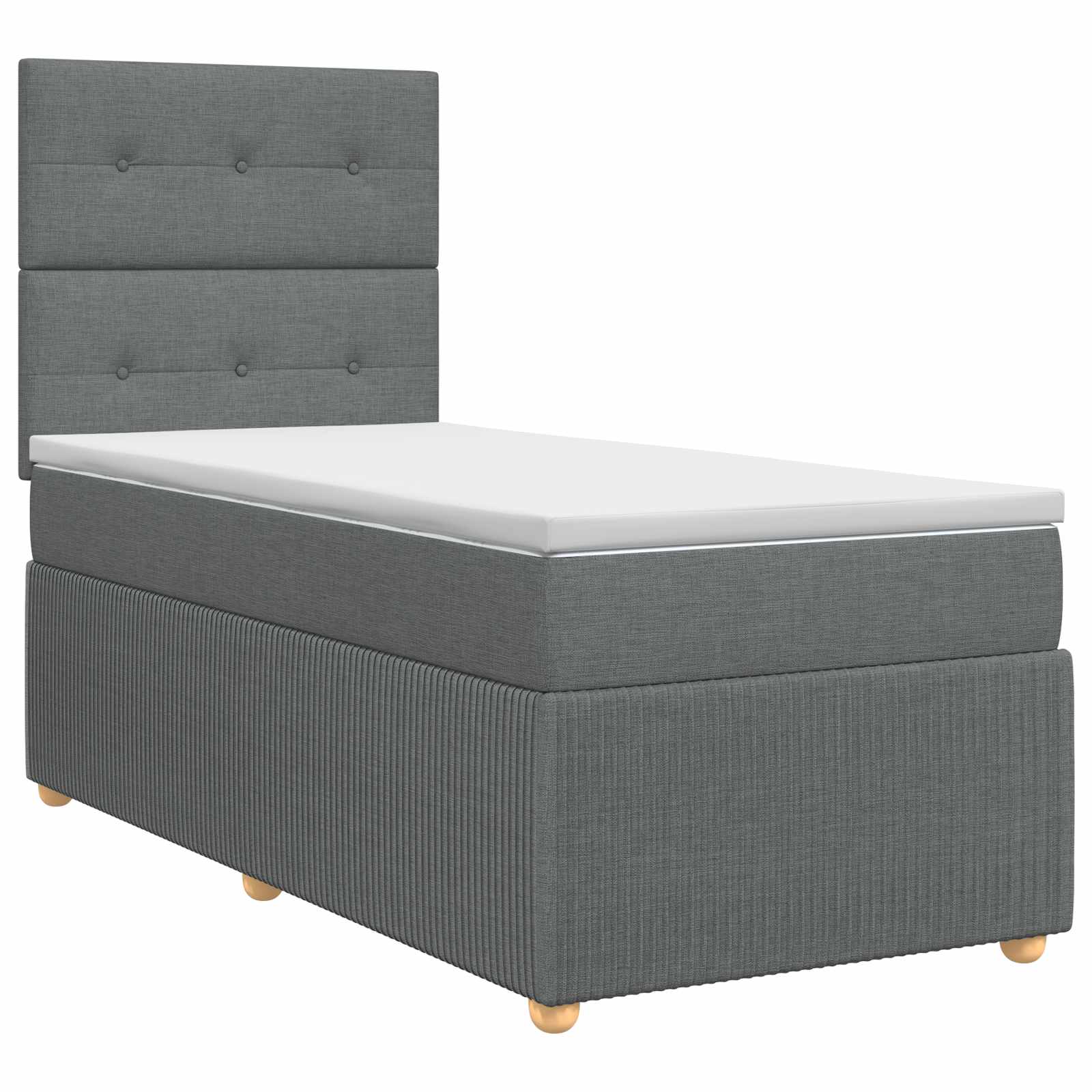 Κρεβάτι box spring με στρώμα Σκούρο Γκρι 90 x 190 cm Ύφασμα - Pakobazaar