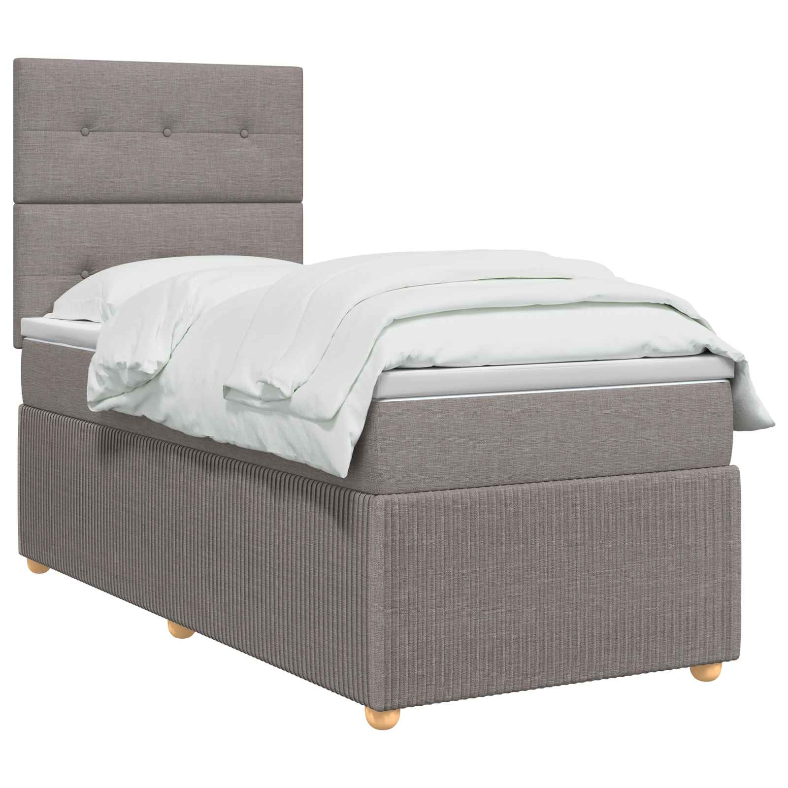 Κρεβάτι box spring με στρώμα Taupe 90 x 190 cm Ύφασμα