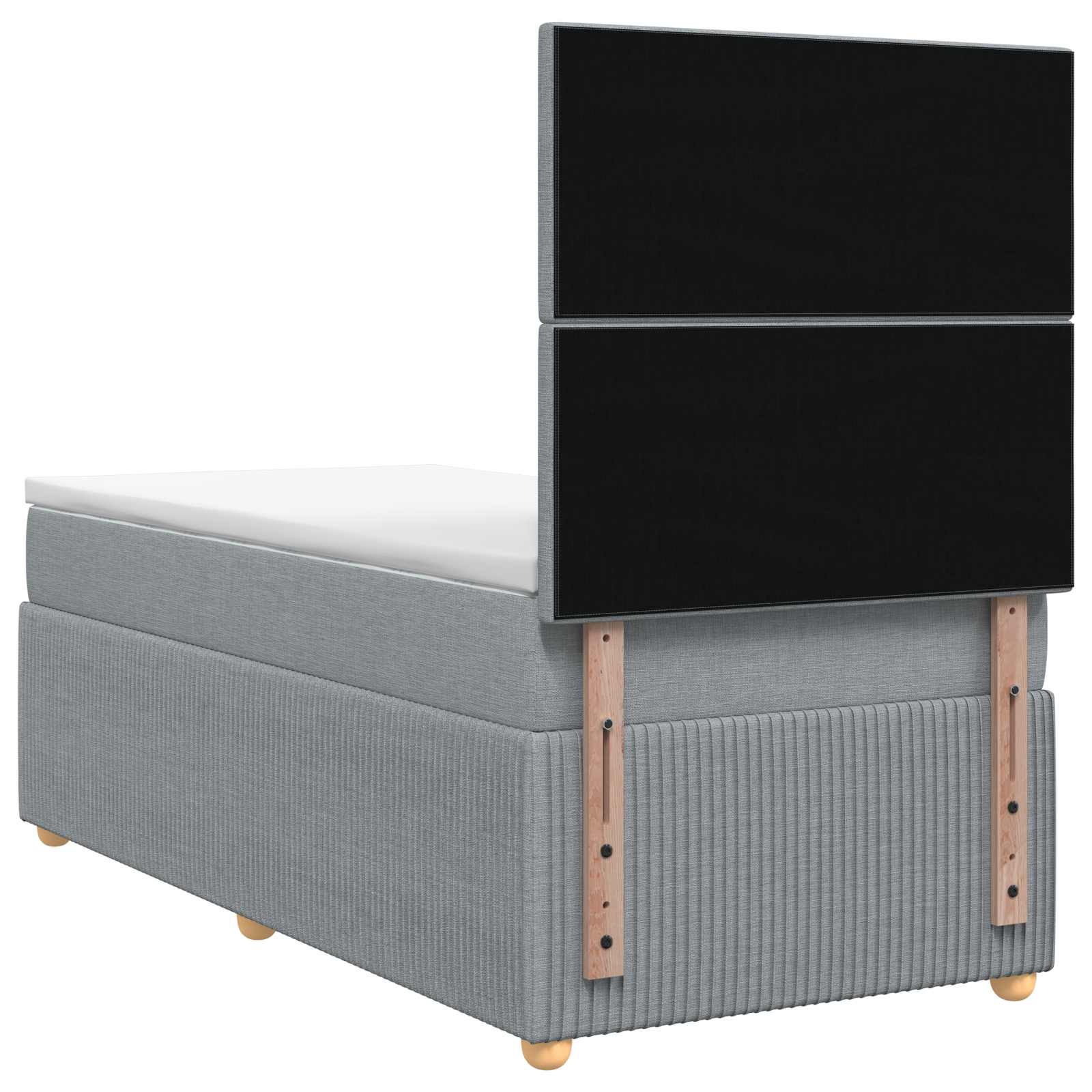 Κρεβάτι box spring με στρώμα Ανοιχτό γκρι 90 x 190 cm Ύφασμα - Pakobazaar