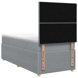 Κρεβάτι box spring με στρώμα Ανοιχτό γκρι 90 x 190 cm Ύφασμα - Pakobazaar