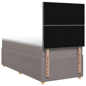 Κρεβάτι box spring με στρώμα Taupe 90 x 190 cm Ύφασμα - Pakobazaar