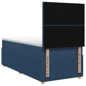 Κρεβάτι box spring με στρώμα Μπλε 90 x 190 cm Ύφασμα - Pakobazaar