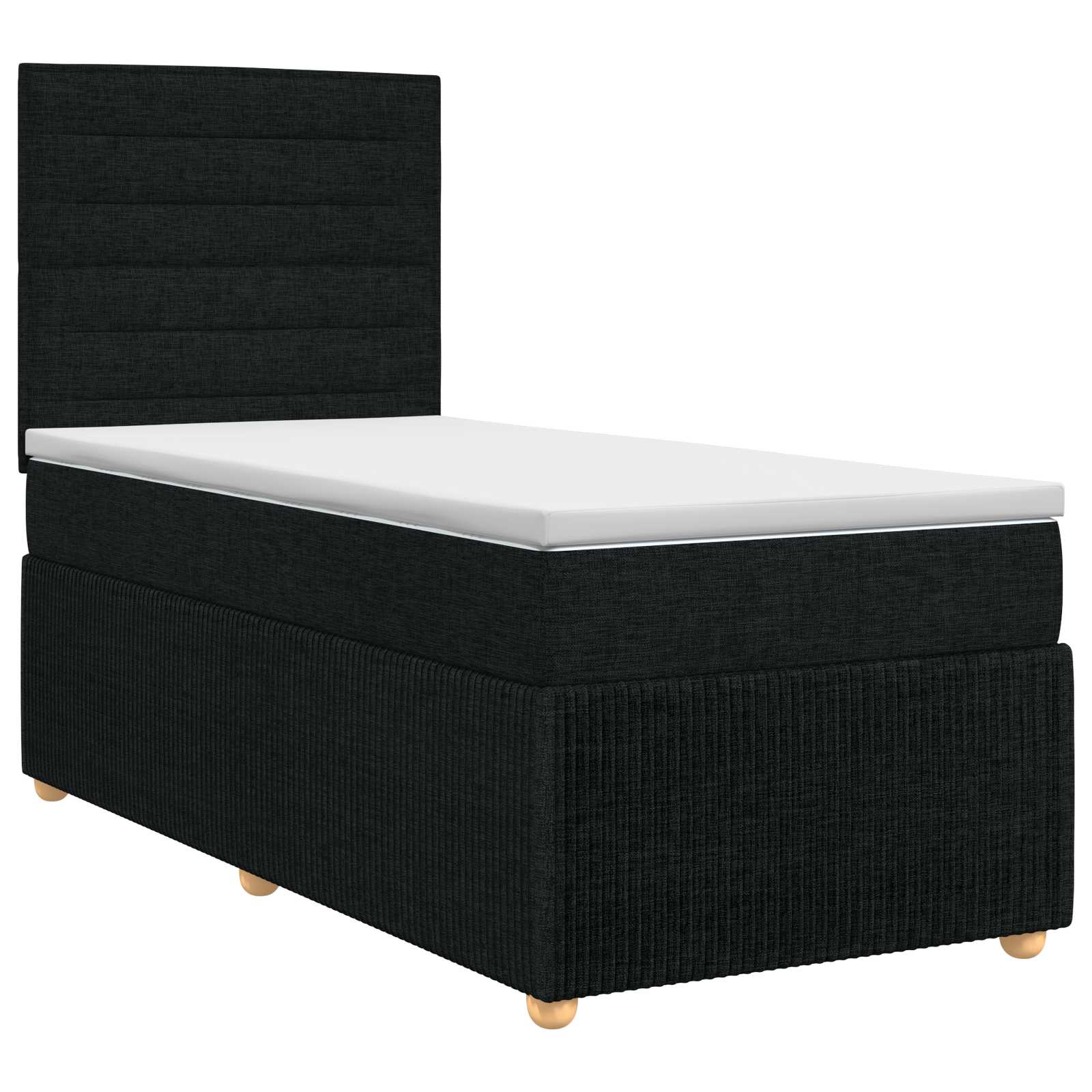 Κρεβάτι box spring με στρώμα Μαύρο 90 x 200 cm Ύφασμα