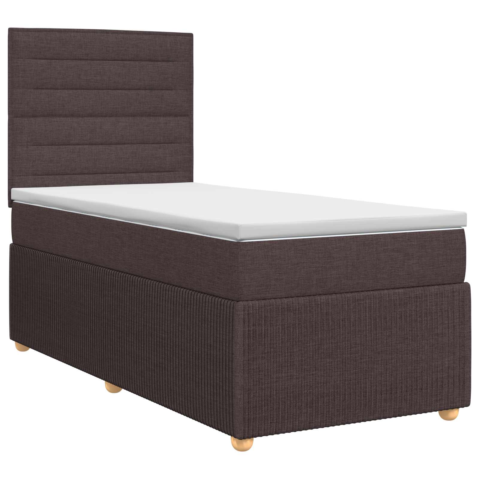 Κρεβάτι box spring με στρώμα Σκούρο Καφέ 90 x 200 cm Ύφασμα