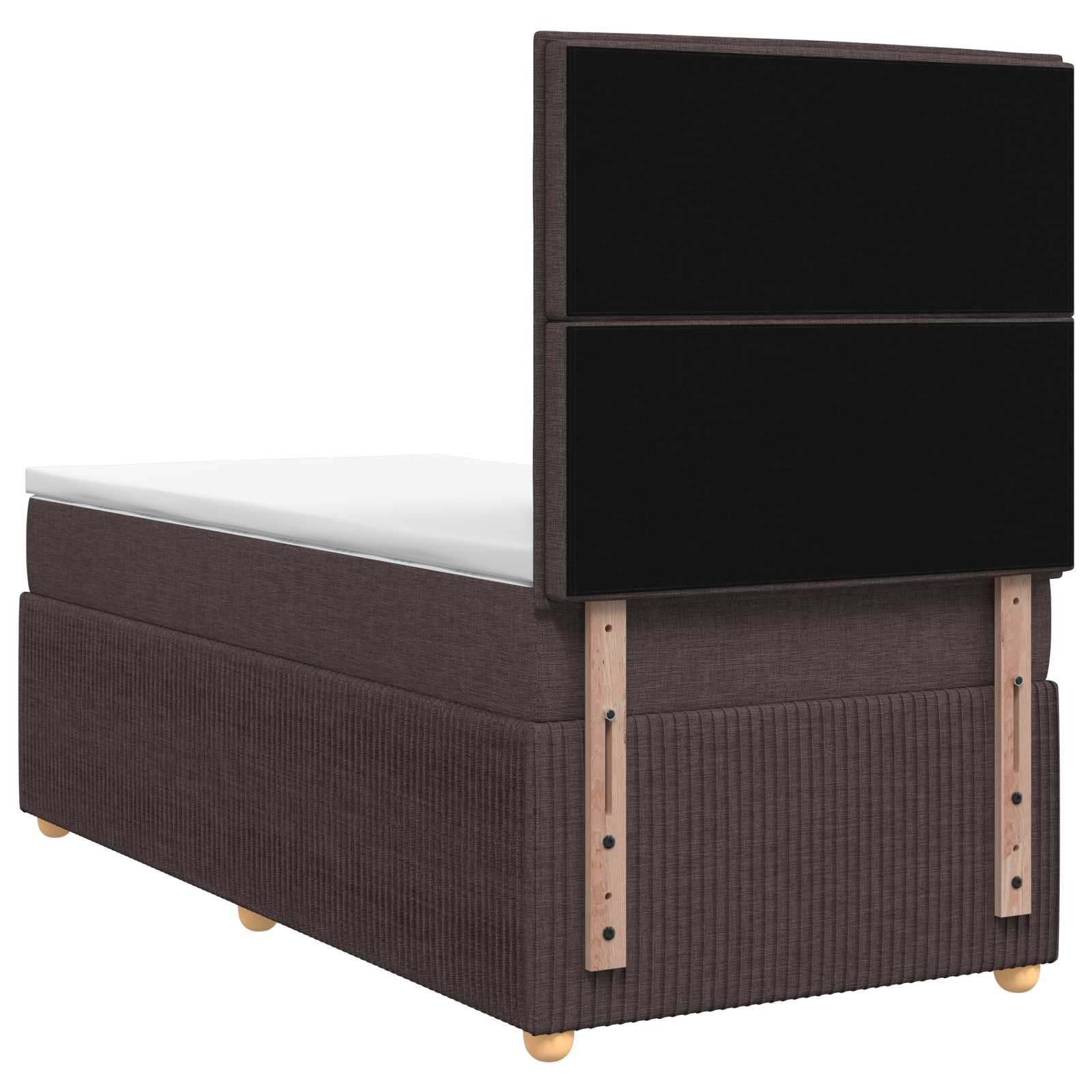 Κρεβάτι box spring με στρώμα Σκούρο Καφέ 90 x 200 cm Ύφασμα