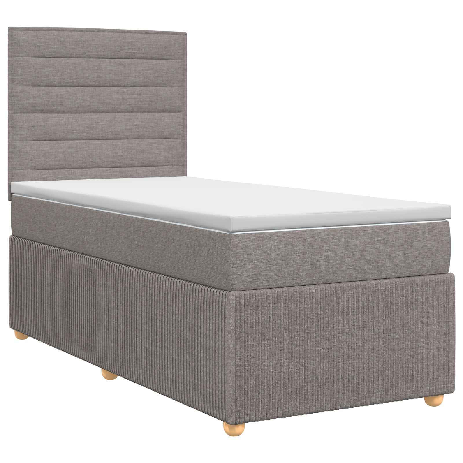 Κρεβάτι box spring με στρώμα Taupe 90 x 200 cm Ύφασμα - Pakobazaar