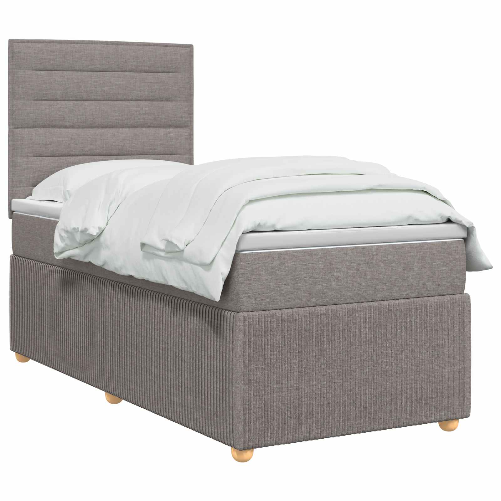 Κρεβάτι box spring με στρώμα Taupe 90 x 200 cm Ύφασμα - Pakobazaar