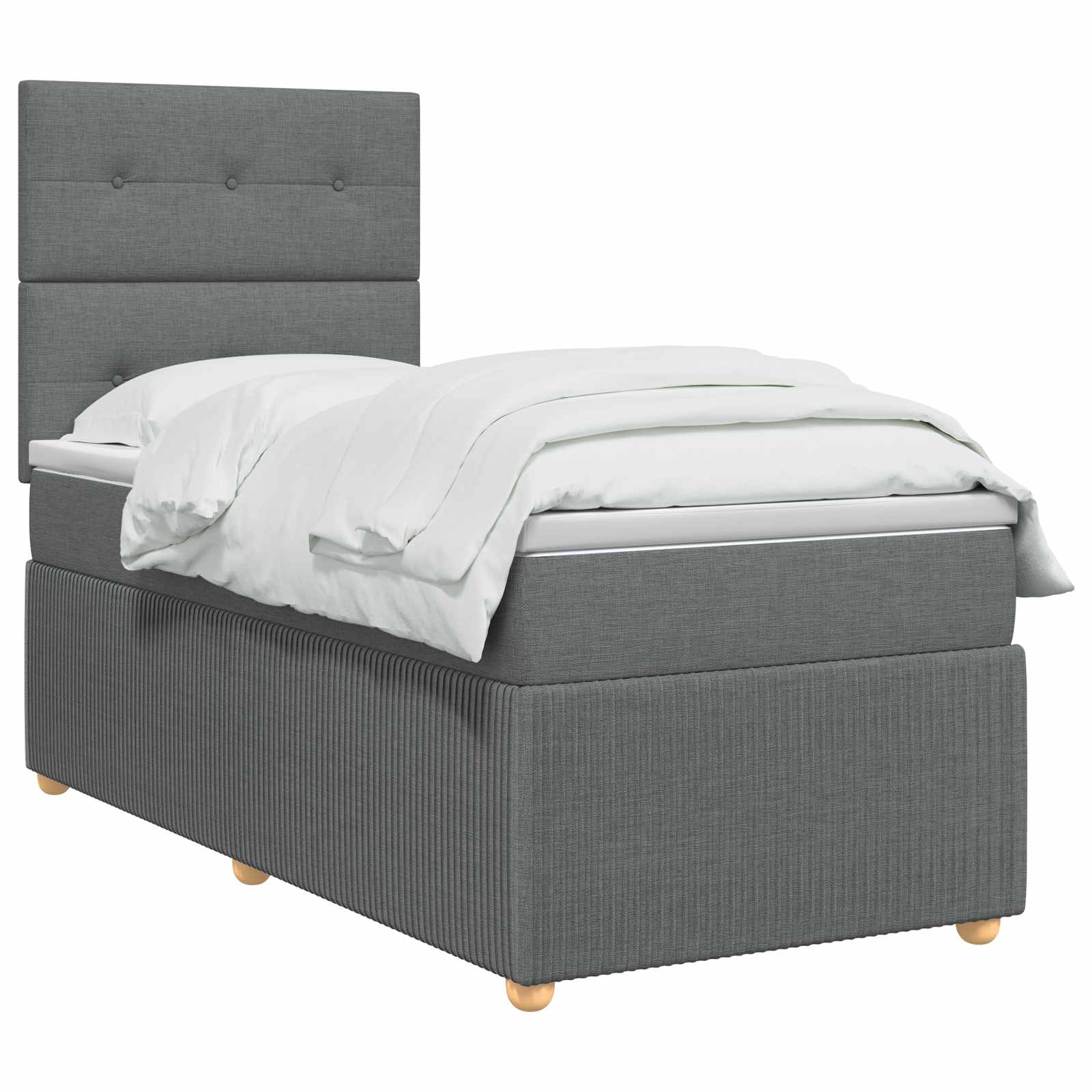 Κρεβάτι box spring με στρώμα Σκούρο Γκρι 90 x 200 cm Ύφασμα - Pakobazaar