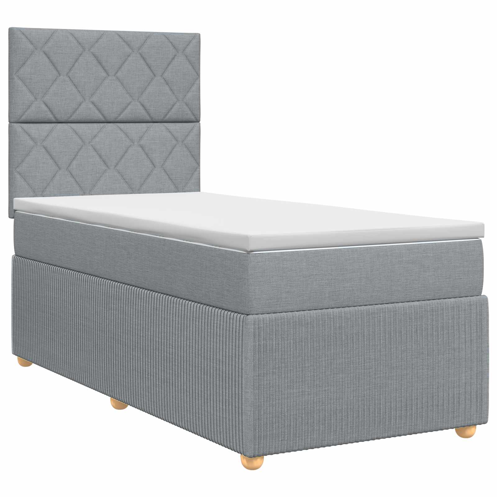 Κρεβάτι box spring με στρώμα Ανοιχτό γκρι 90 x 200 cm Ύφασμα - Pakobazaar