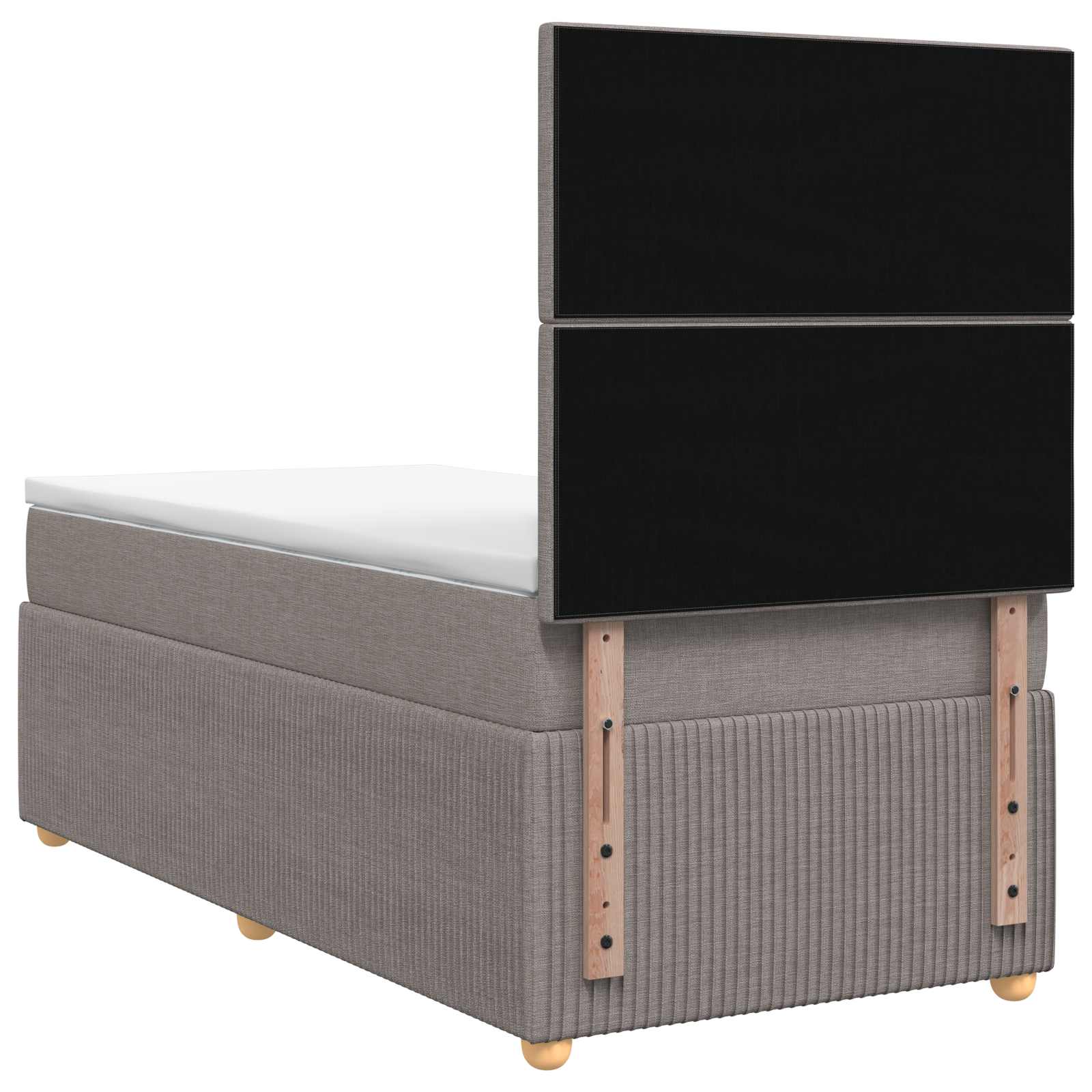 Κρεβάτι box spring με στρώμα Taupe 90 x 200 cm Ύφασμα - Pakobazaar