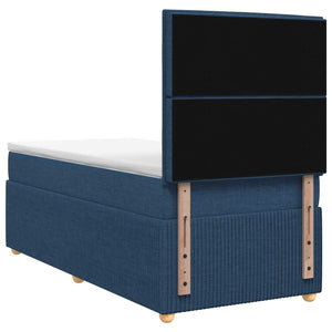 Κρεβάτι box spring με στρώμα Μπλε 100 x 200 cm Ύφασμα - Pakobazaar